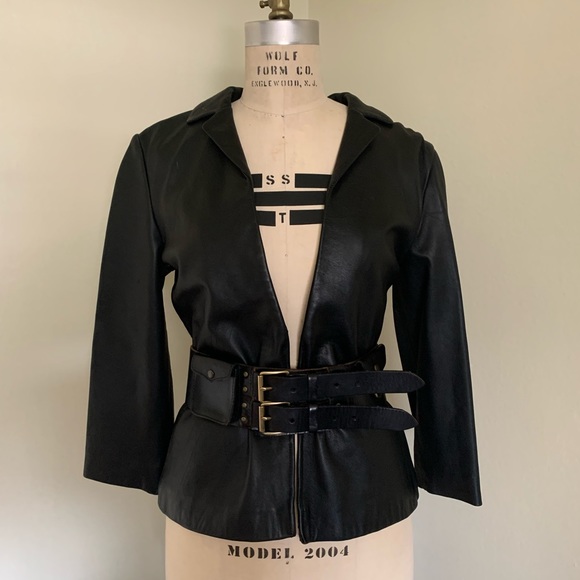 HUGO BUSCATI COLECTION LEATHER TOP - Picture 2 of 14